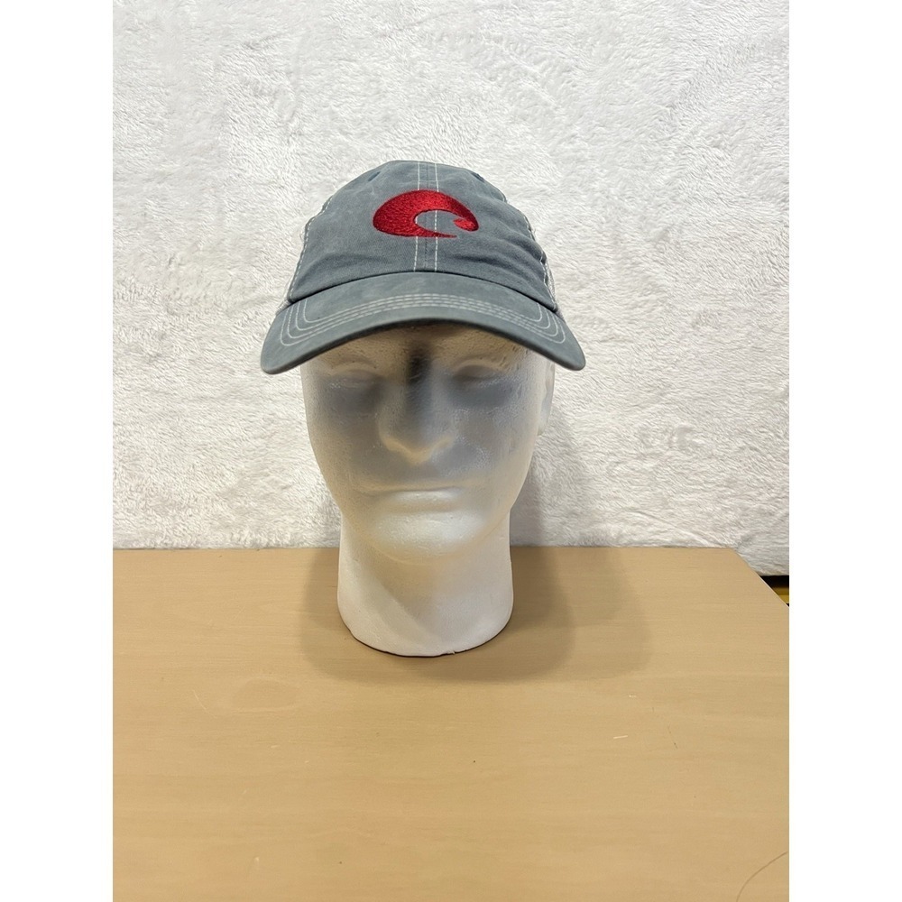 Costa Del Mar Trucker Hat Gray White Mesh Red Logo Adjustable‎ Cap